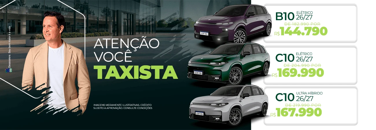 Leapmotor para Taxistas em Niterói | Desconto de até R$ 59 Mil